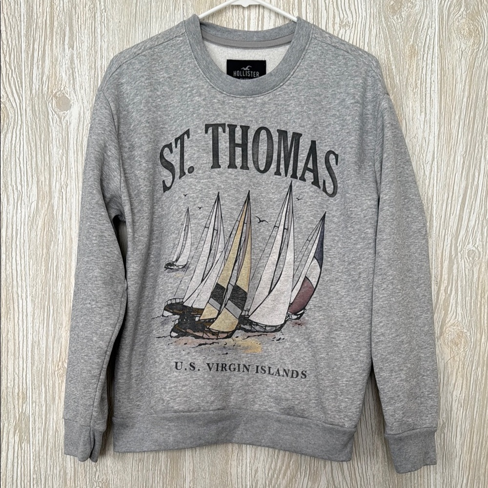 Hollister Gray Graphic Sweatshirt